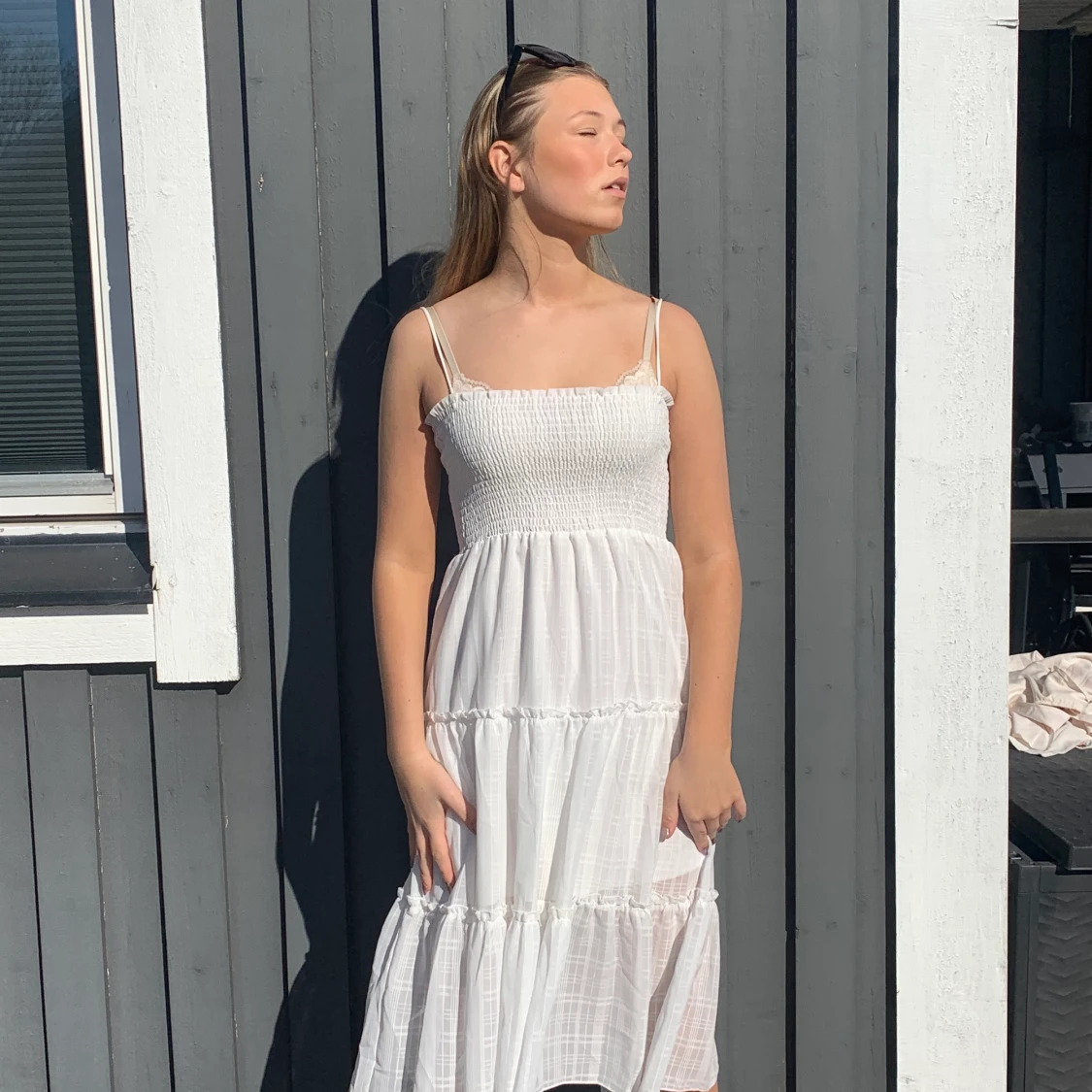 Jätte fin vit klänning