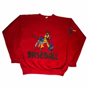 Baseball - vintage sweatshirt - En väldigt fin röd och eftertraktad sweatshirt med ett coolt subtilt tryck som du kan matcha med många andra klädesplagg! Köpt på Ross som är en secondhandbutik i USA 
