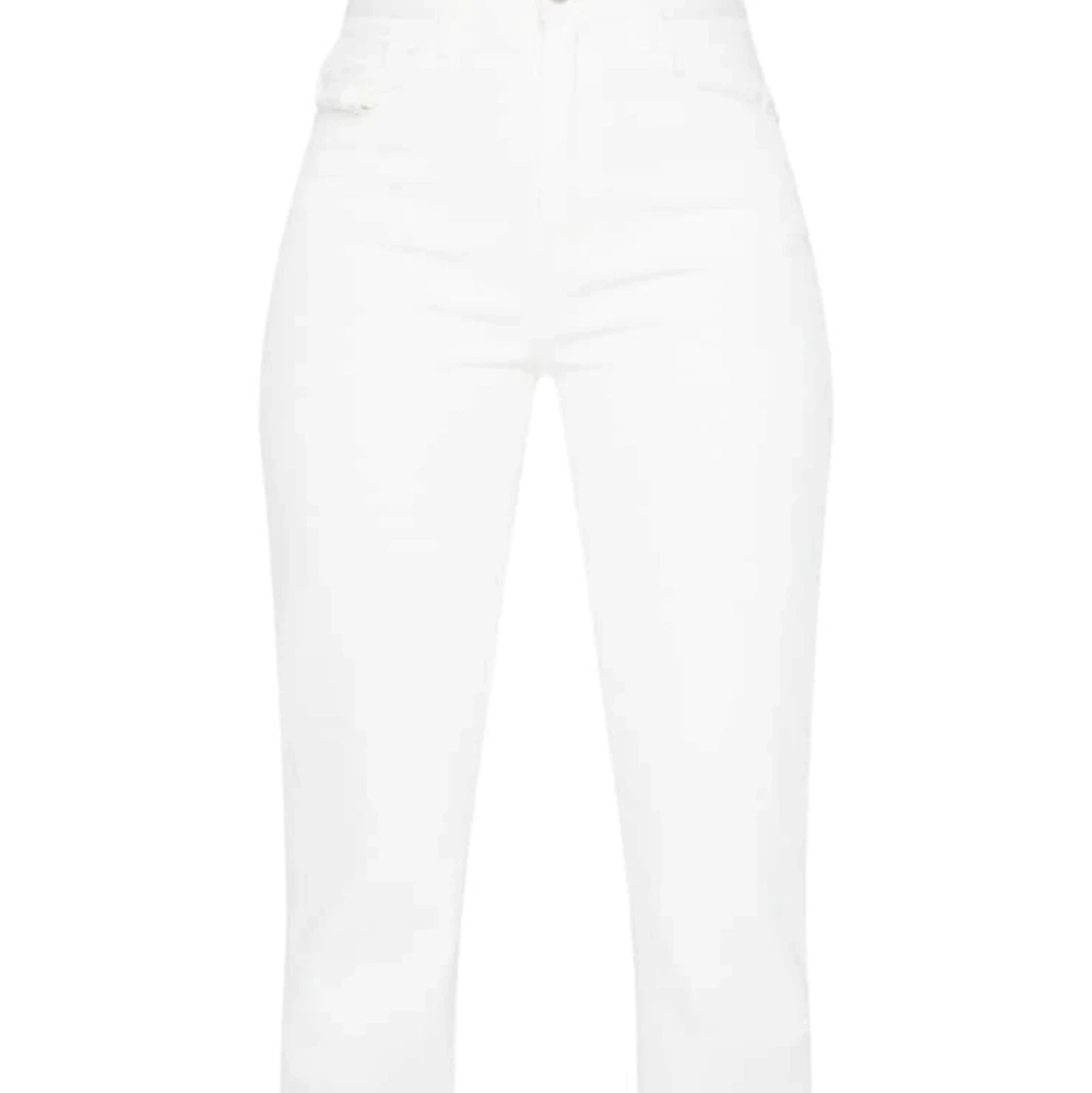 Vita utsvängda jeans med slit - 91