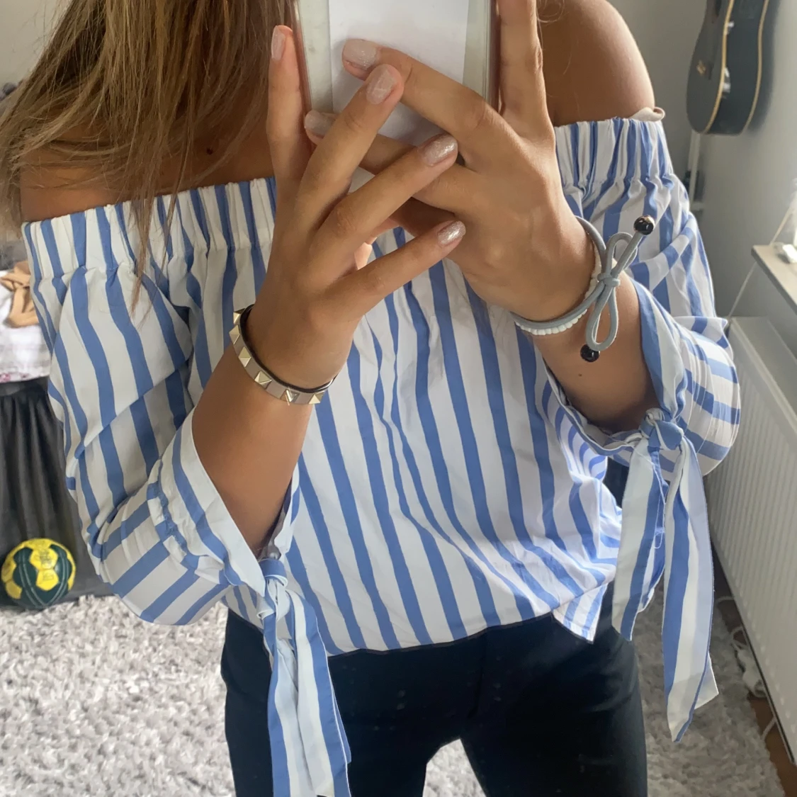 Randig fin tröja skjorta ✨mango ✨ - 90