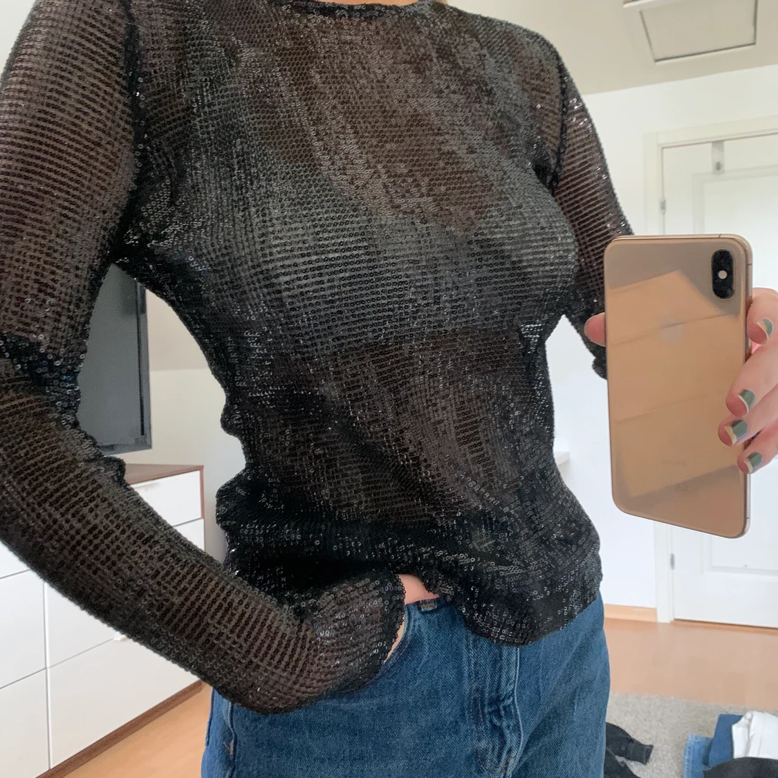 Svart Paljett tröja - 90