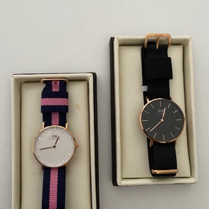 Daniel Wellington klockor  - Säljer två Daniel Wellington klockor som jag nästan aldrig användt. (Dom är äkta). Köpte dom för 1399kr styck. Säljer nu dom vidare för 400kr styck eller båda klockorna för 500kr🌸 pris kan diskuteras⚡️