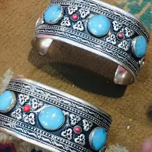Afghan traditional bracelet handmade .. stones turquoise.. free delivery.. payment via PayPal 