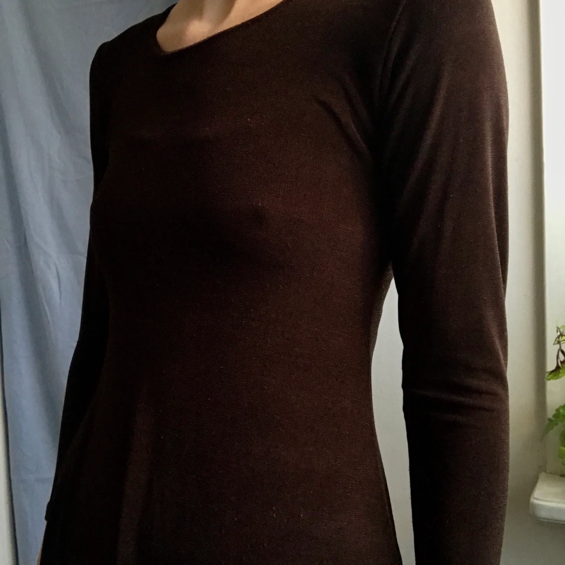 Tunn, mörkbrun, klänning XS