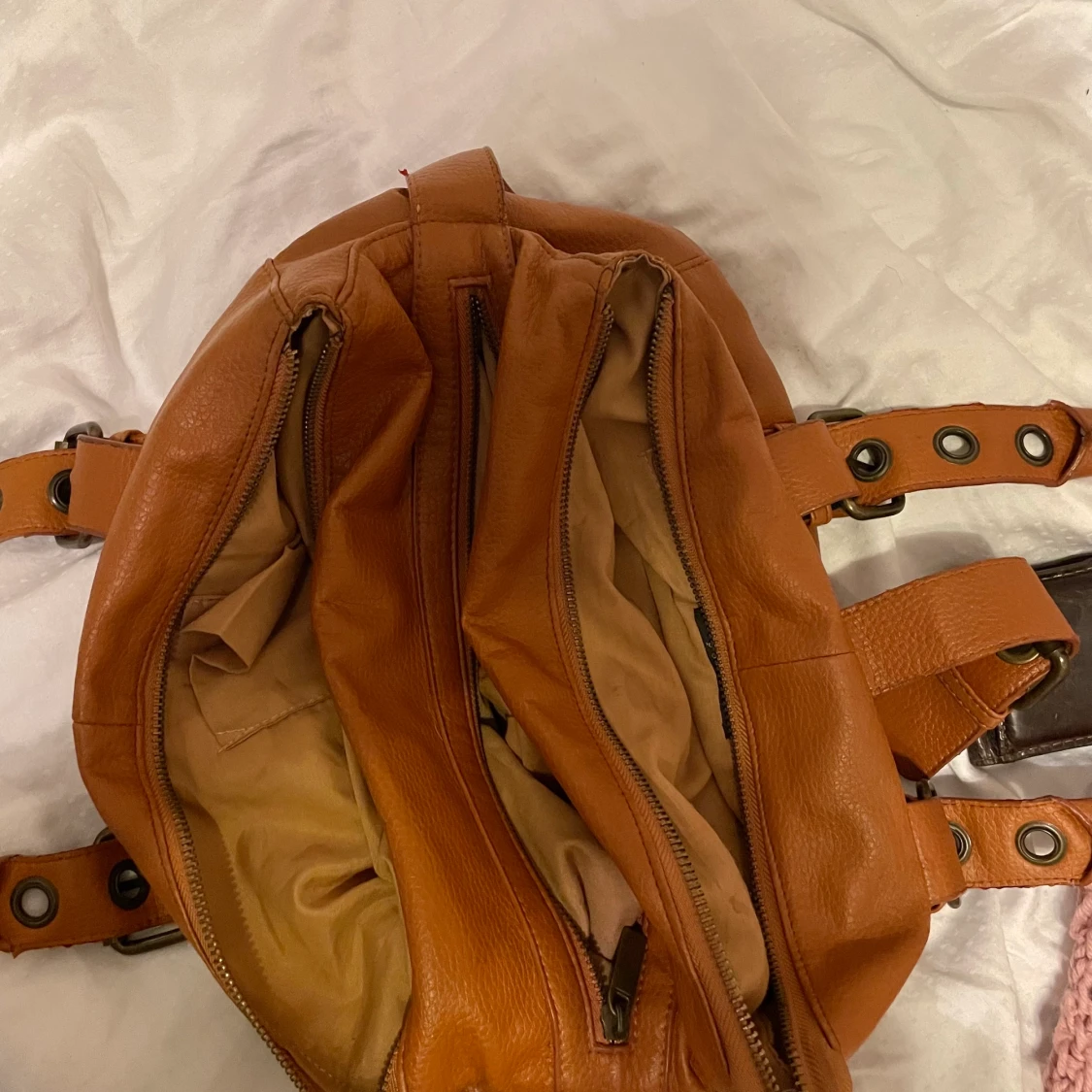 Orange/brun-aktig vintage väska - 91