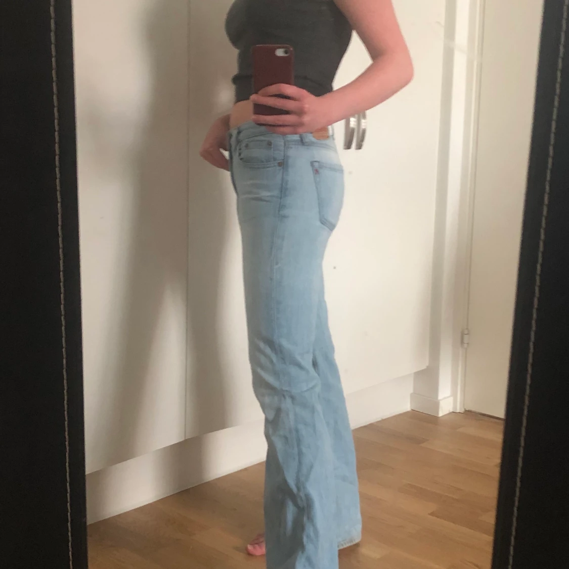 Lågmidjade bootcutjeans  - 90