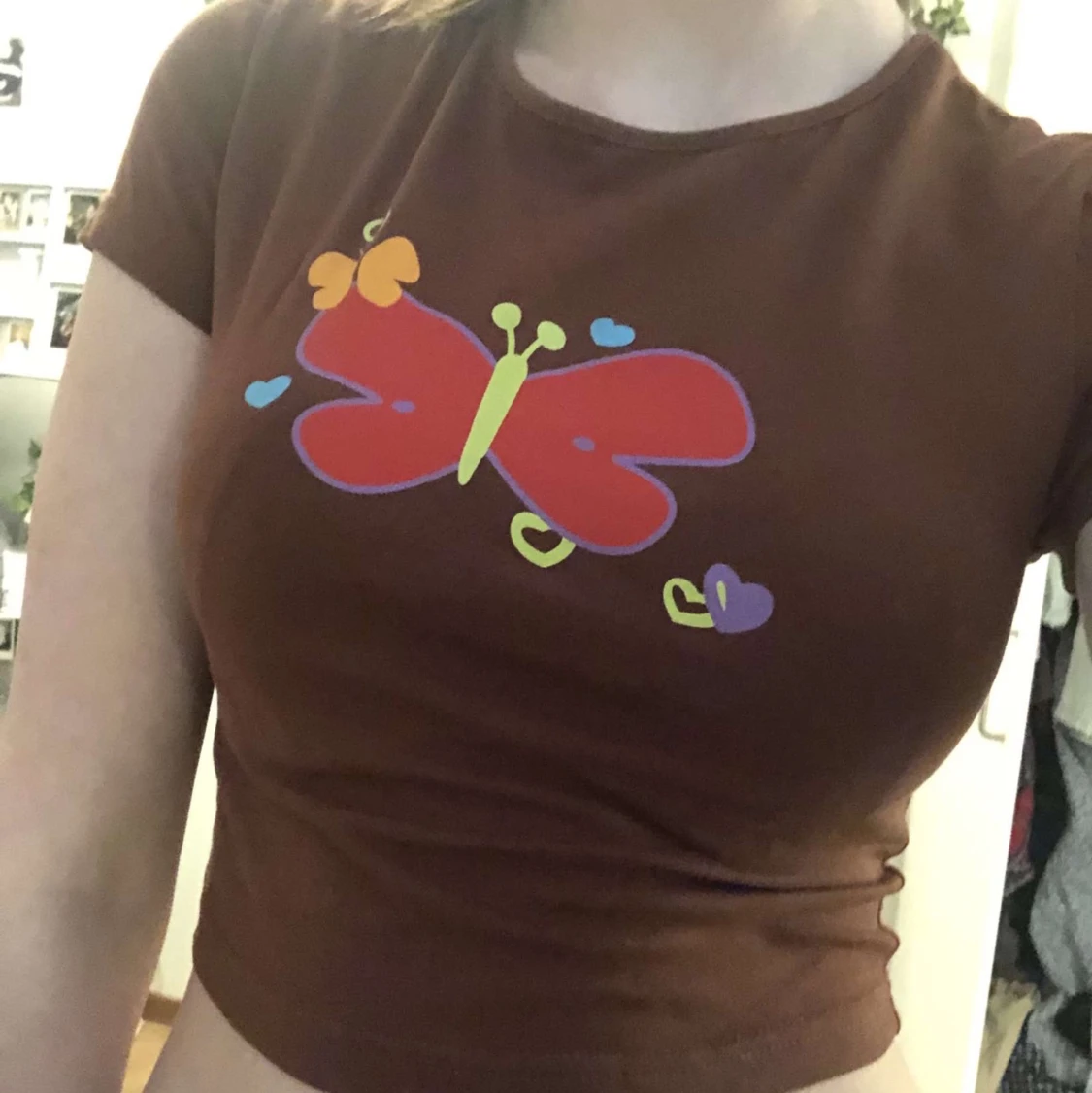 Brun fjärils crop top 🤎 - 91
