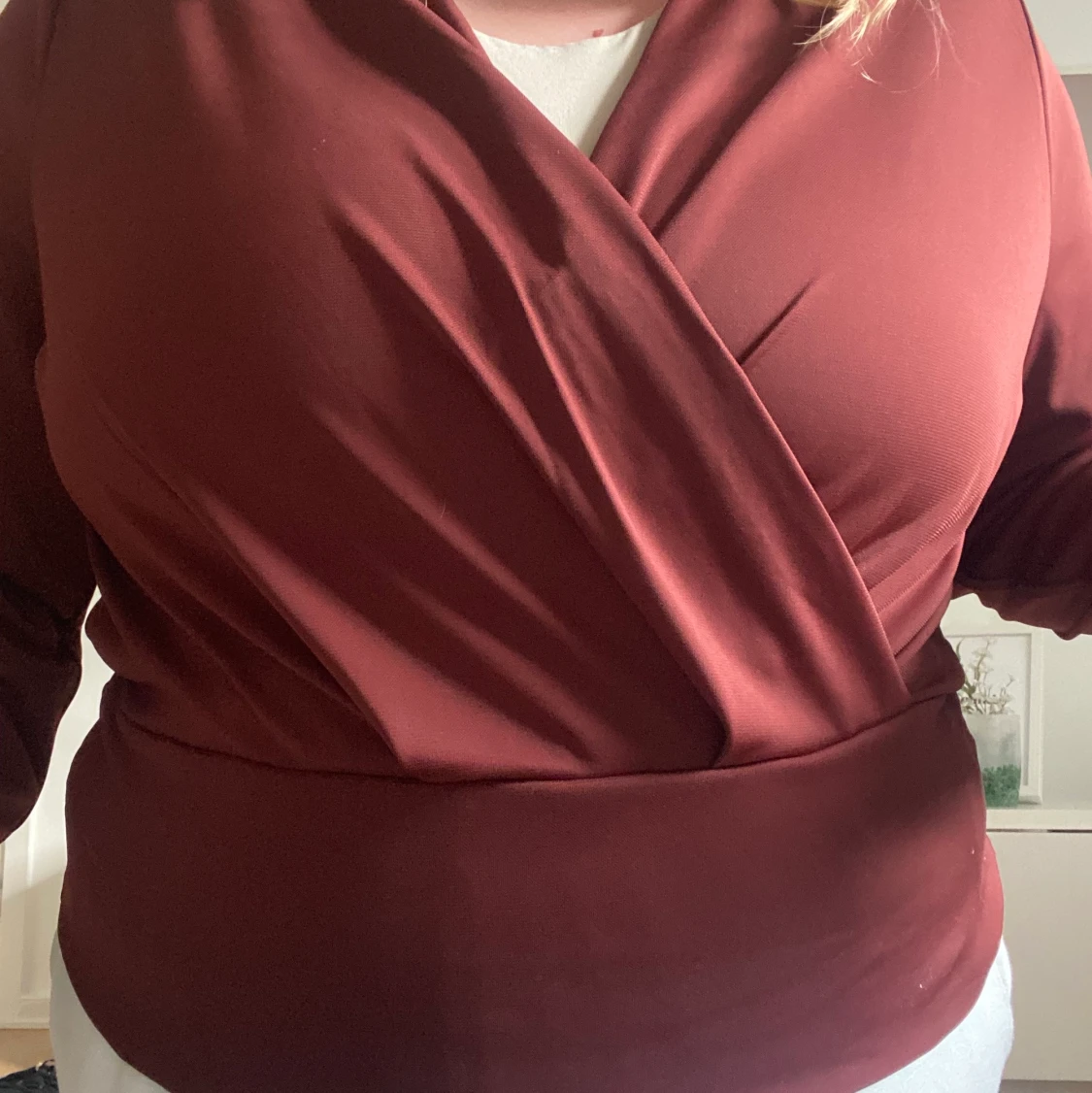 Vinröd Festblus storlek XL