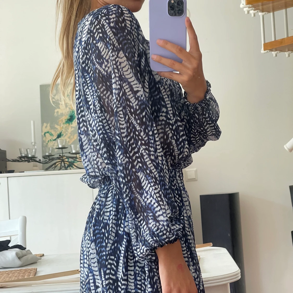 Mönstrad klänning i stl 38 - 91