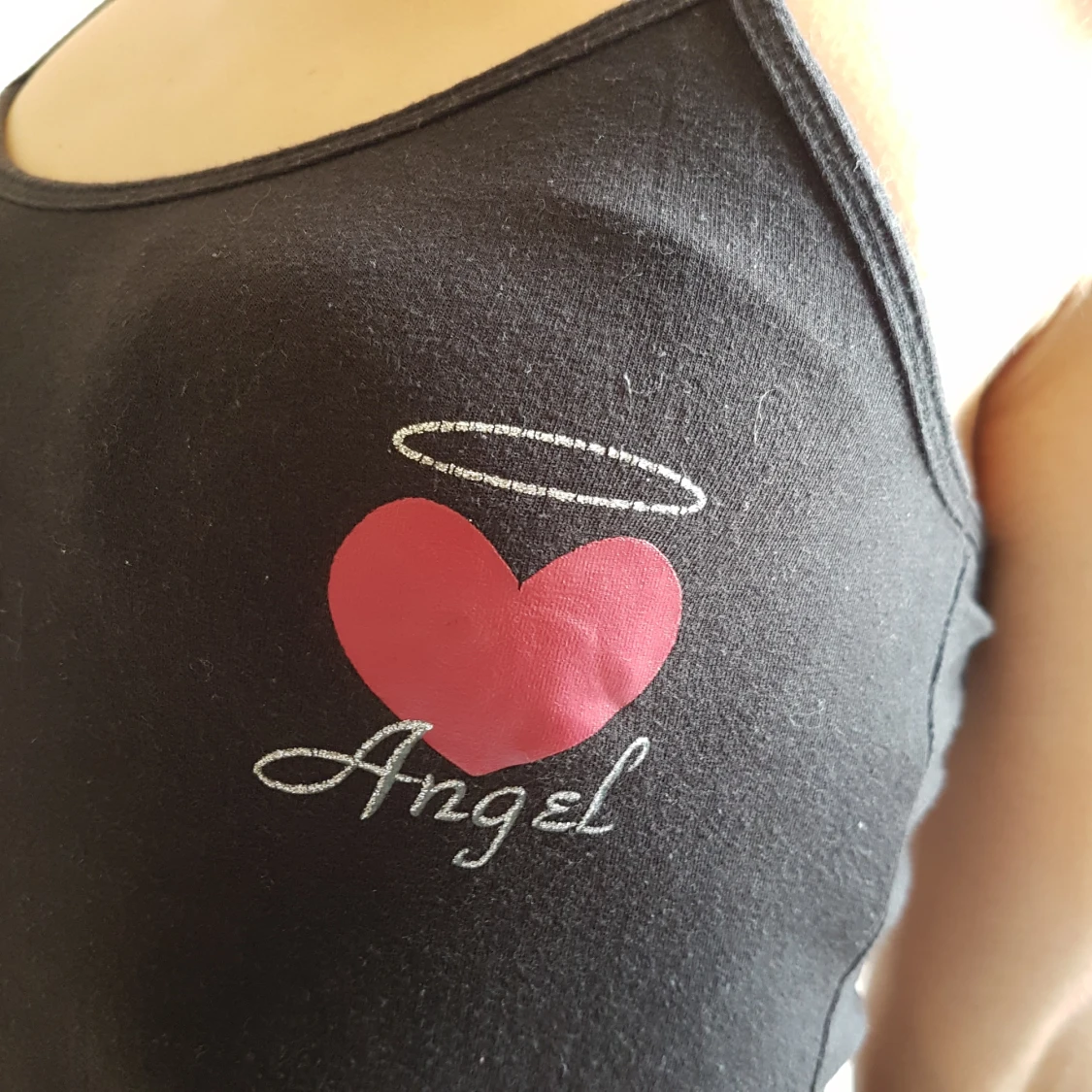 Svart nattlinne/ kort klänning med text - 91