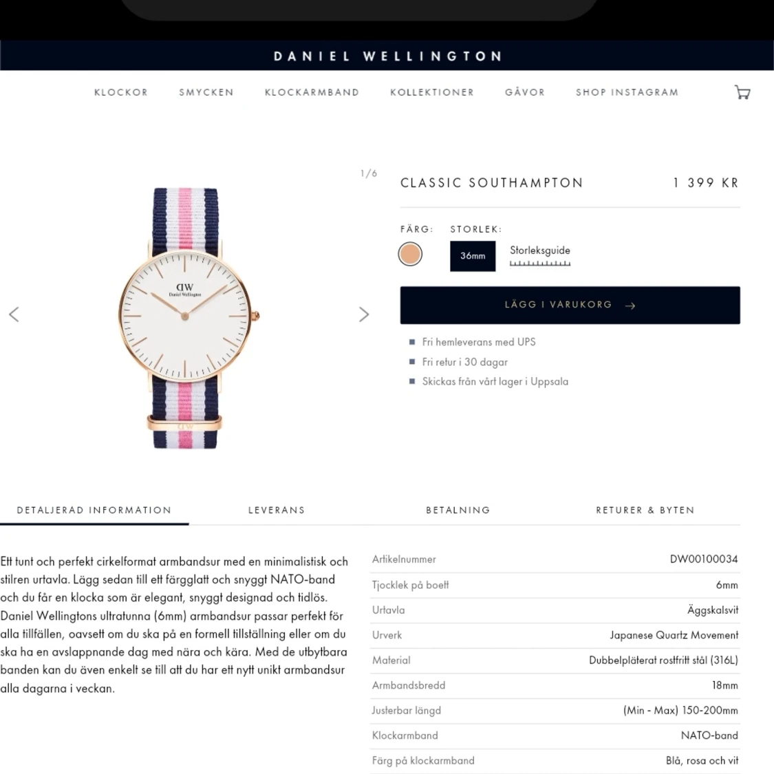 Daniel Wellington klocka 500kr - 91