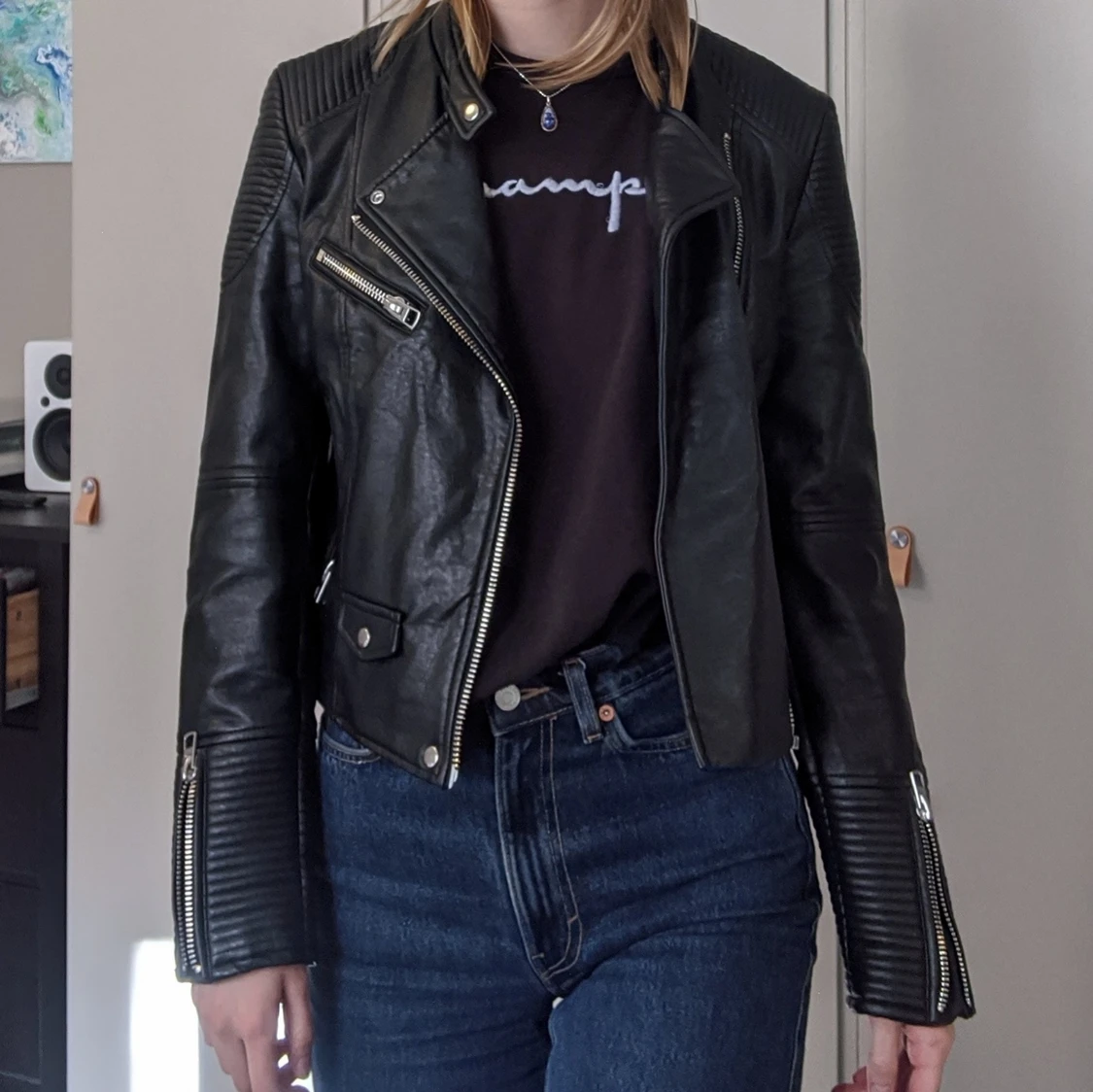 Faux leather jacket
