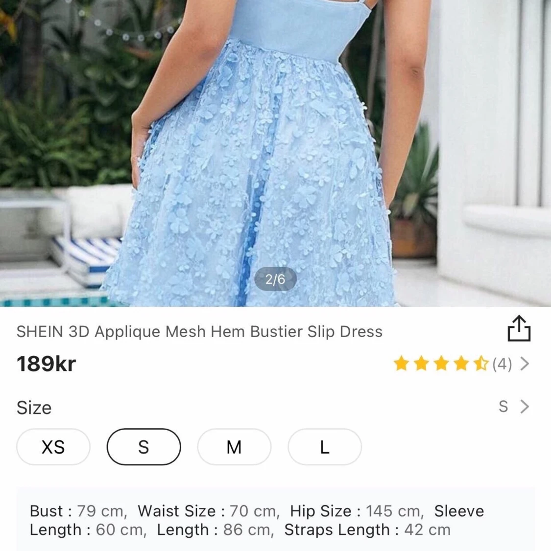 SHEIN 3D Applique Mesh Hem Bustier Slip Dress - 91