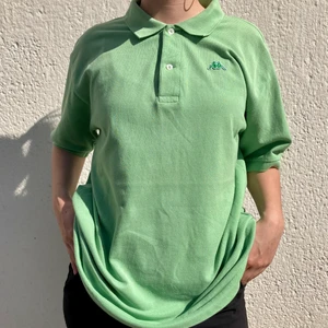 Vintage Kappa shirt size L - ☘️ Vintage oversized Kappa shirt w collar                     ☘️ Light stain on right sleeve                                          ☘️ Beautiful light green colour w dark green logo