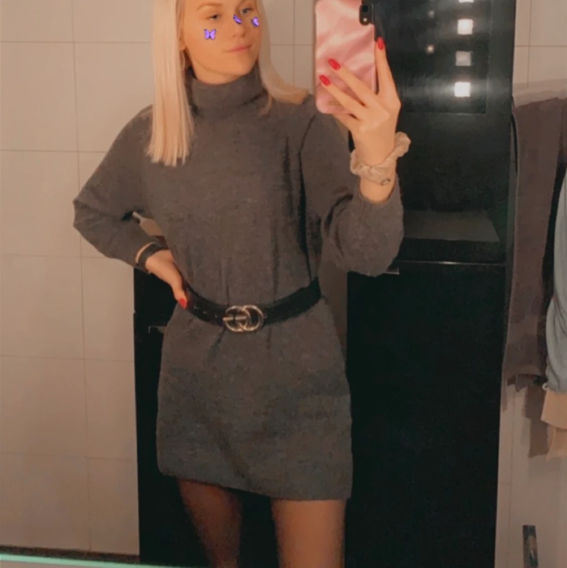 Stickad klänning  - 91