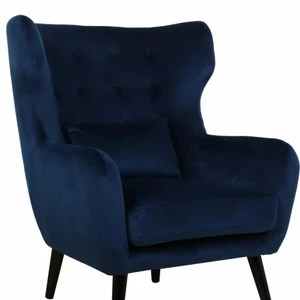 Sammet blå fotölj - Sammet fåtölj. Man ser att den är använd. 500 :-