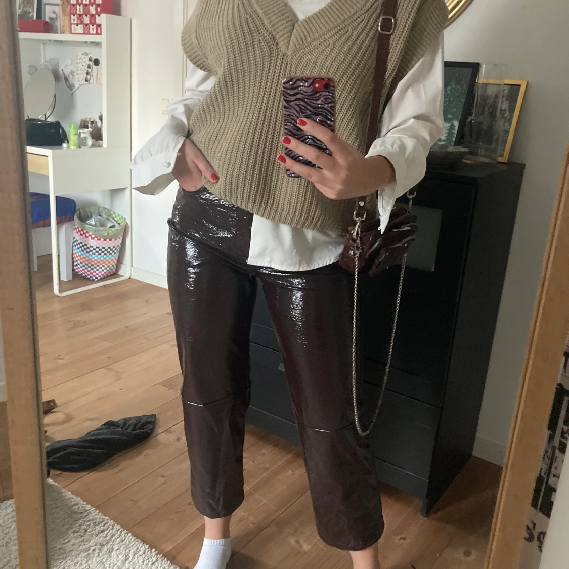 Bruna lackbyxor  - 90