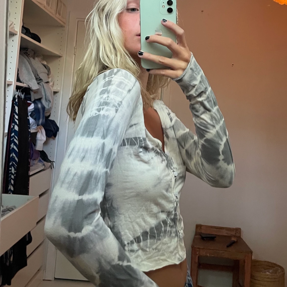 Mönstrad långärmad tröja - 91