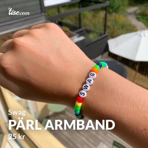 Armband  - Pärlarmband med texten ”swag”   Går att ändra texten   Blandade färger på pärlorna   25kr - FRI FRAKT