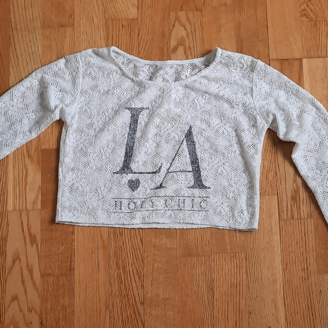 White long sleeve see through cropped top - 90