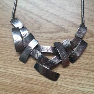 Silver steel statement necklace 