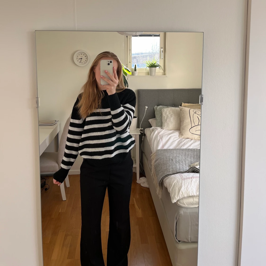 Randig stickad tröja  - 90