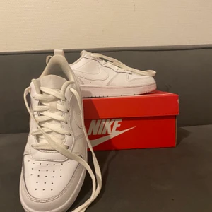 Nike skor - Vit Nike skor, lite smutsig, ny pris 500kr, jag säljer den för 450kr för jag har köpt den för 3 dagar sen, med frakt är det 450kr, om du kommer och hämtar den då får den för 400kr