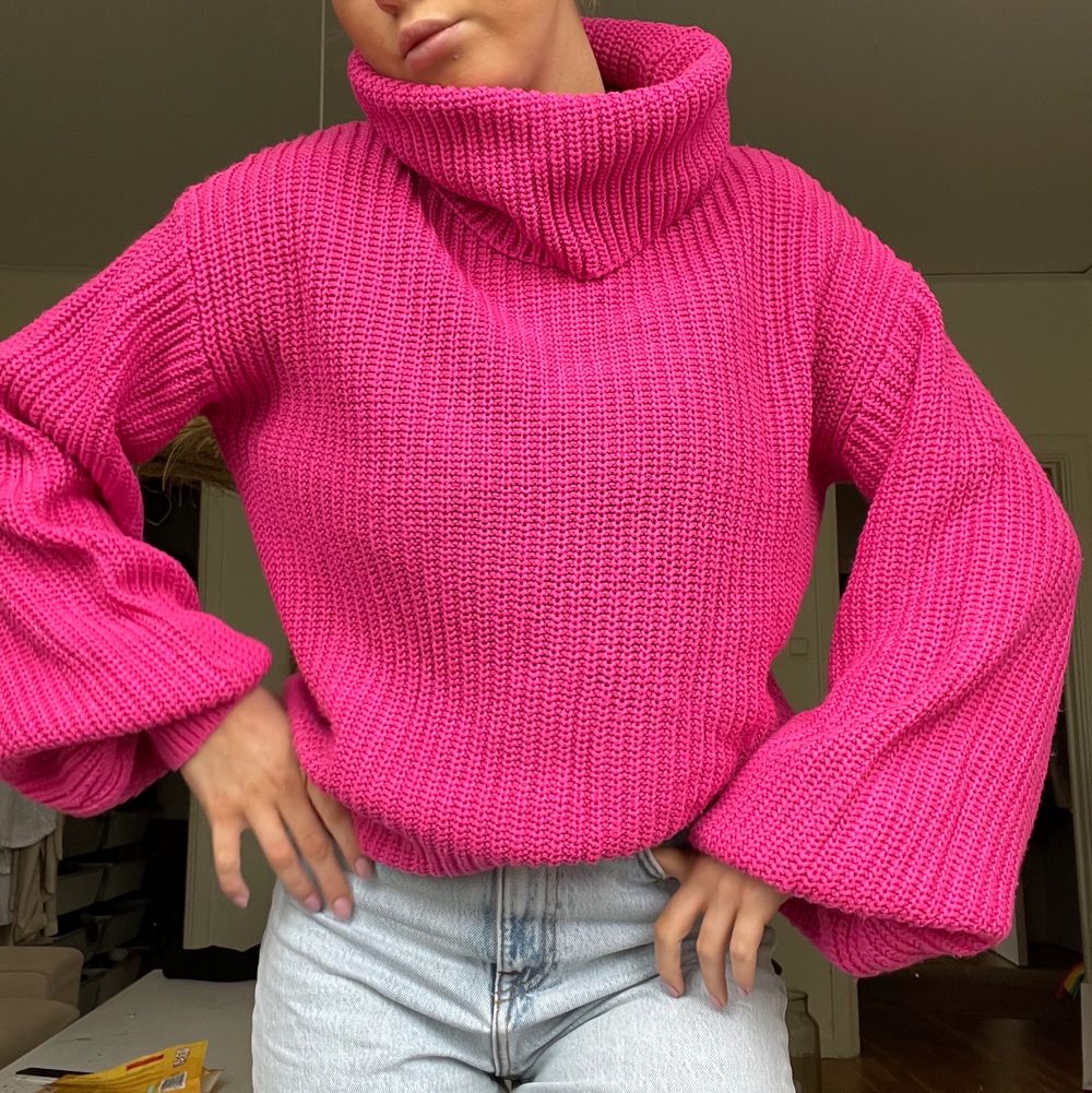 Rosa skitfin stickad tröja! | Plick Second Hand