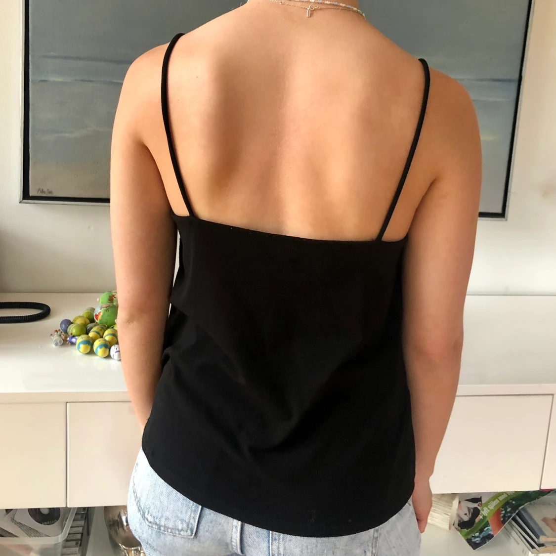 Svart topp med glitter - 91