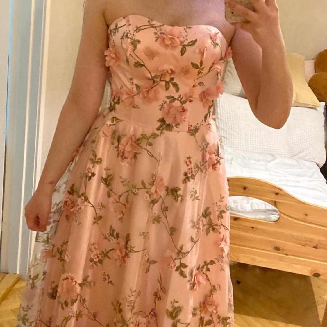 Flower pink dress S M  - 91