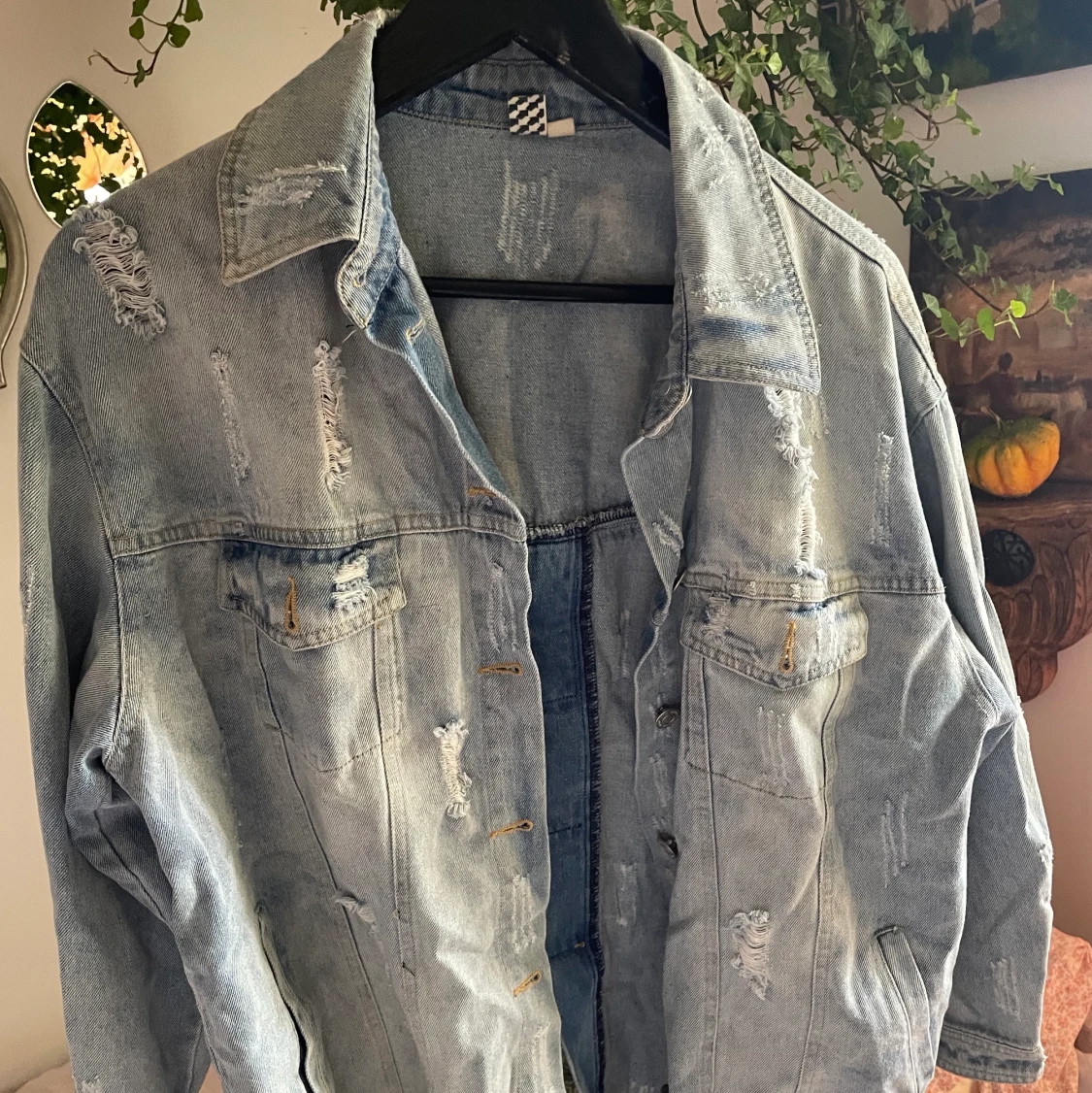 Oversized ripped jeansjacka đ€