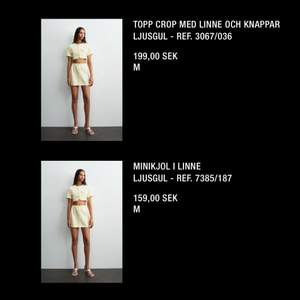 Zara kjol, nederdel tillhörande set (separat annons för tillhörande topp!), helt oanvänd, perfekt skick, i strl M. Se sista bilden för passform🌼💛🤩