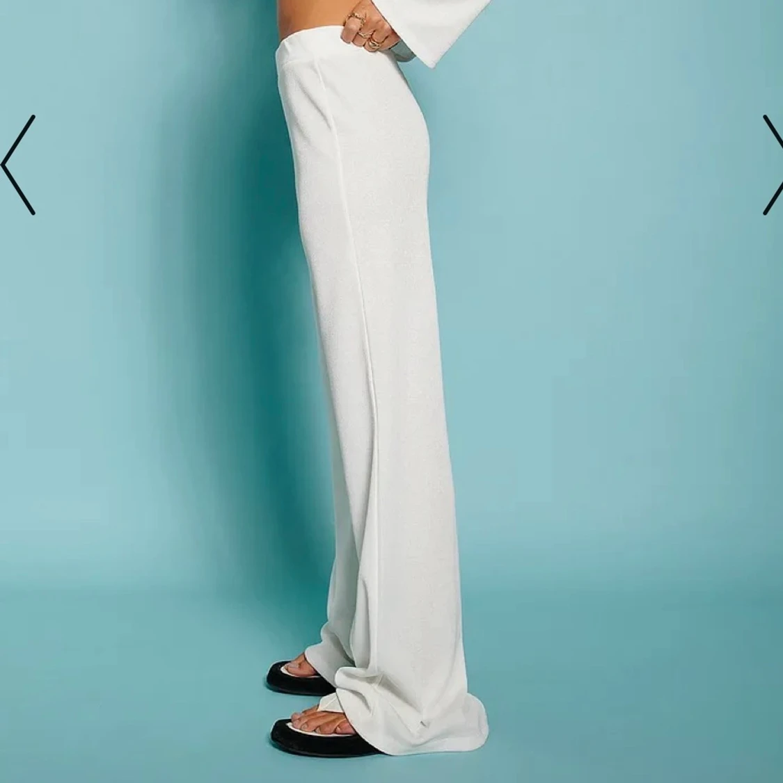 Vita ribbade byxor  - 90