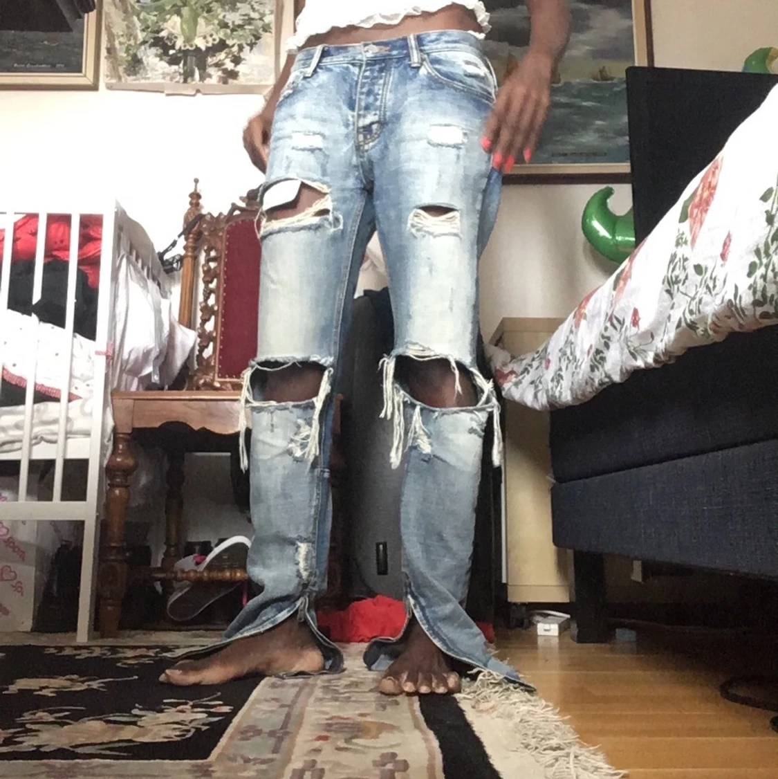 Damaged unisex byxa och slits