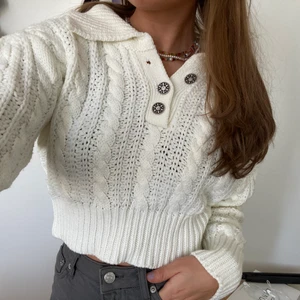 Stickad vit tröja - Gosig stickad 🤍🤍🤍