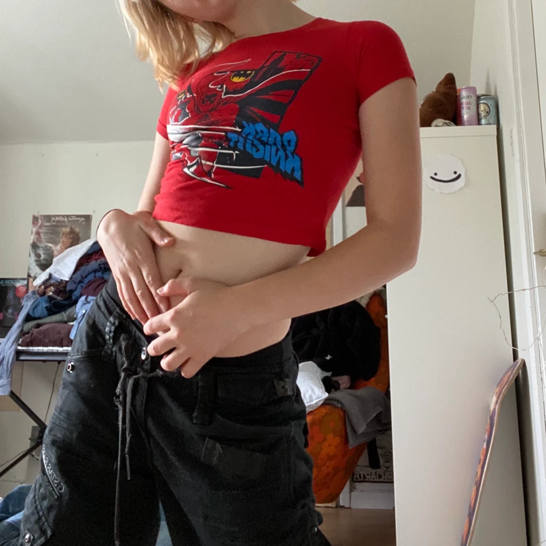 röd crop top