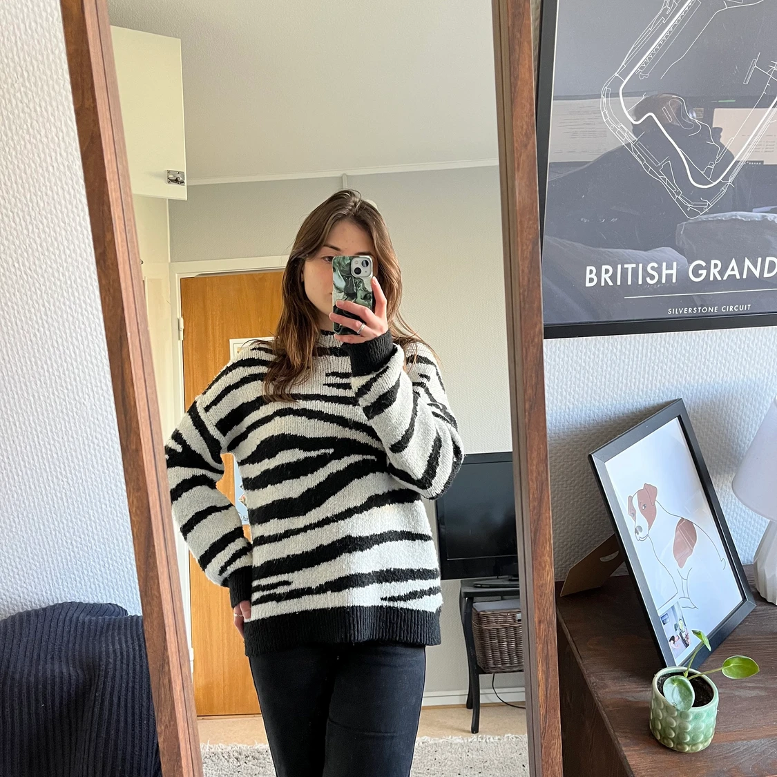 Zebramönstrad stickad tröja - 90