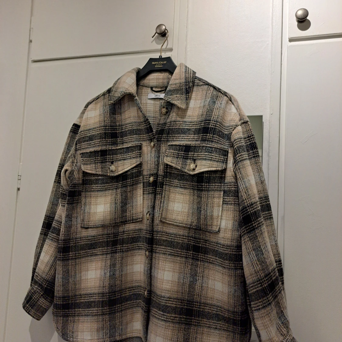 Skjortjacka beige/svart Ellos stl 34/36 - 91