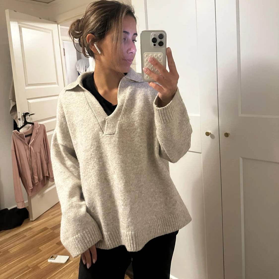 Grå stickad tröja från H&M