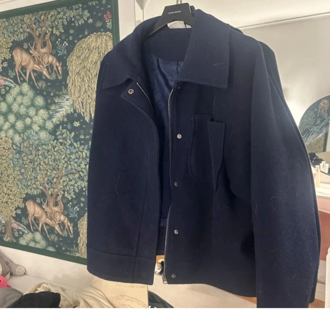 Blå oversized jacka M