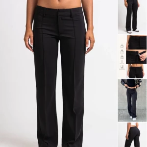 Svarta kostymbyxor - Snygga svarta kostymbyxor med låg midja och bootcut-stil. Från madlady, Aldrig använda då jag beställde fel storlek. Storlek 36/Tall