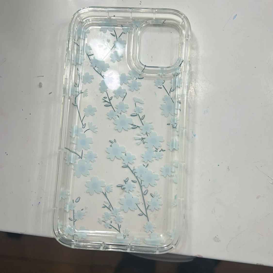 Transparent mobilskal med blommönster - 1