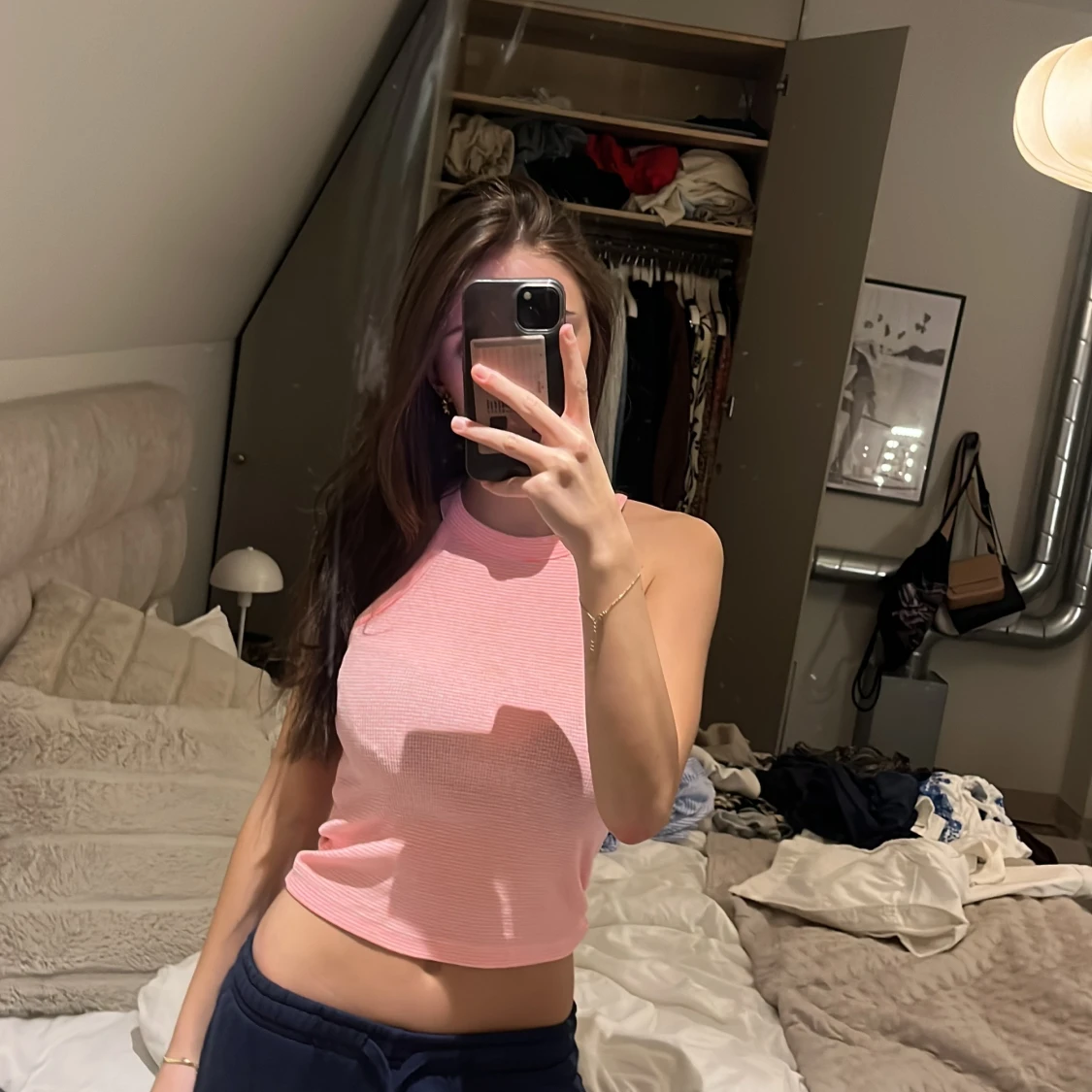 Rosa ribbad linnetopp - 90