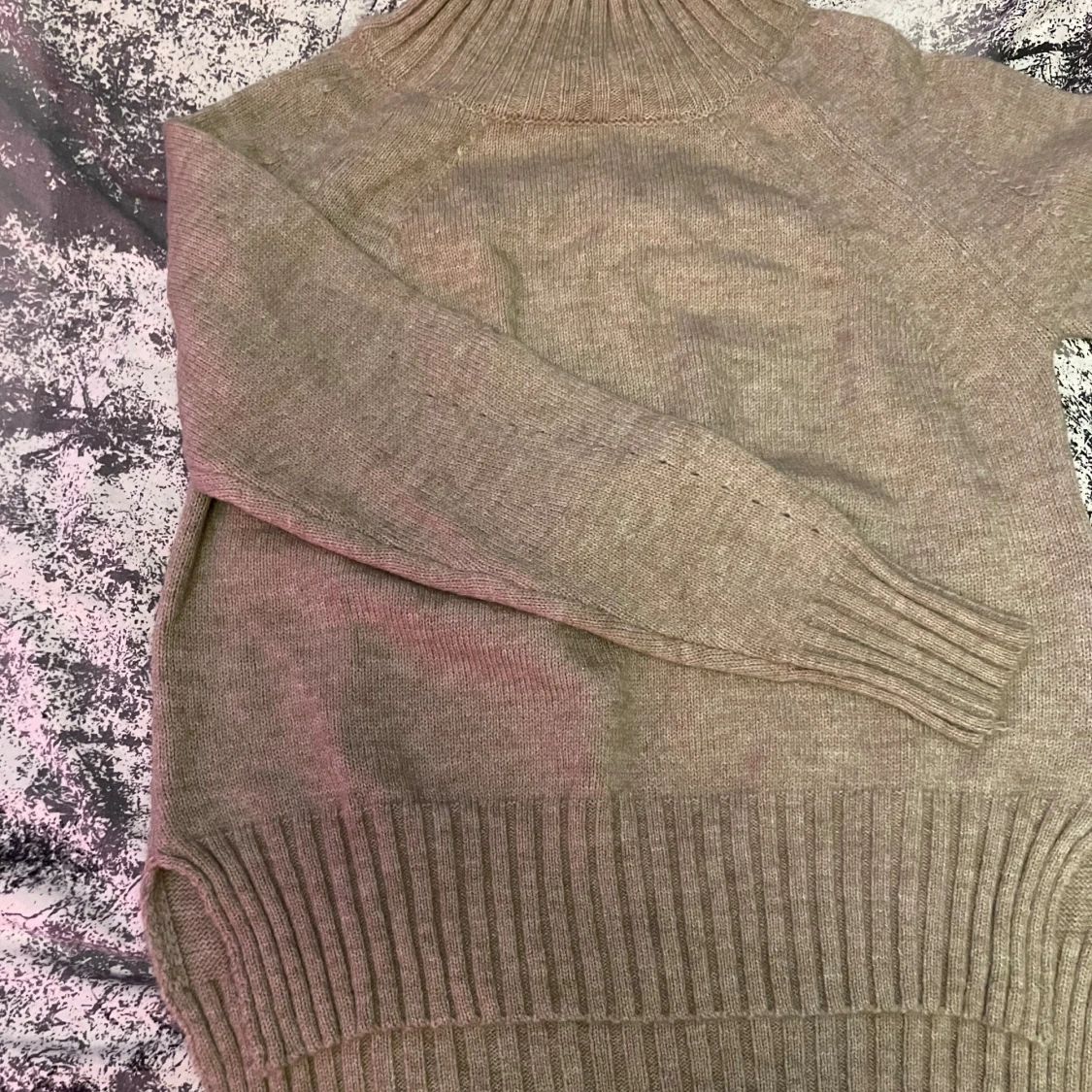 Beige Stickad Tröja  - 90