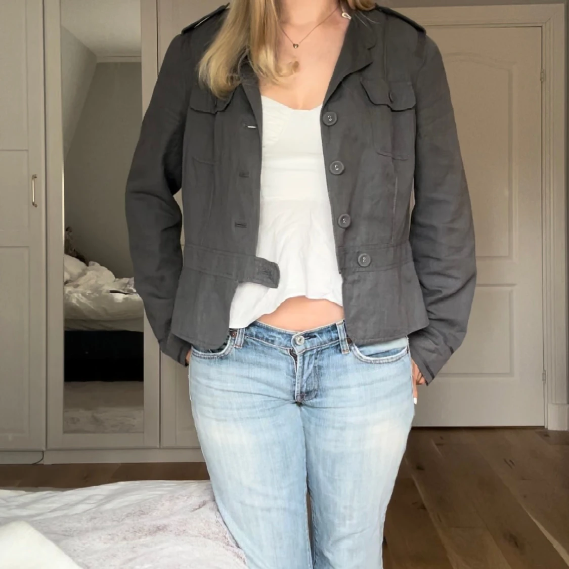 Grå höstjacka  - 91