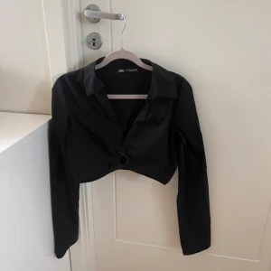  croppad skjorta  Zara - En snygg croppad skjorta från zara med tajt passform. Supersnygg som business chic eller till ett uppklätt event. Använd ca 3 ggr🫶🏻
