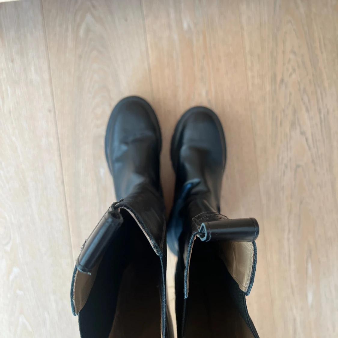Chunky chelseaboots i läder - 90