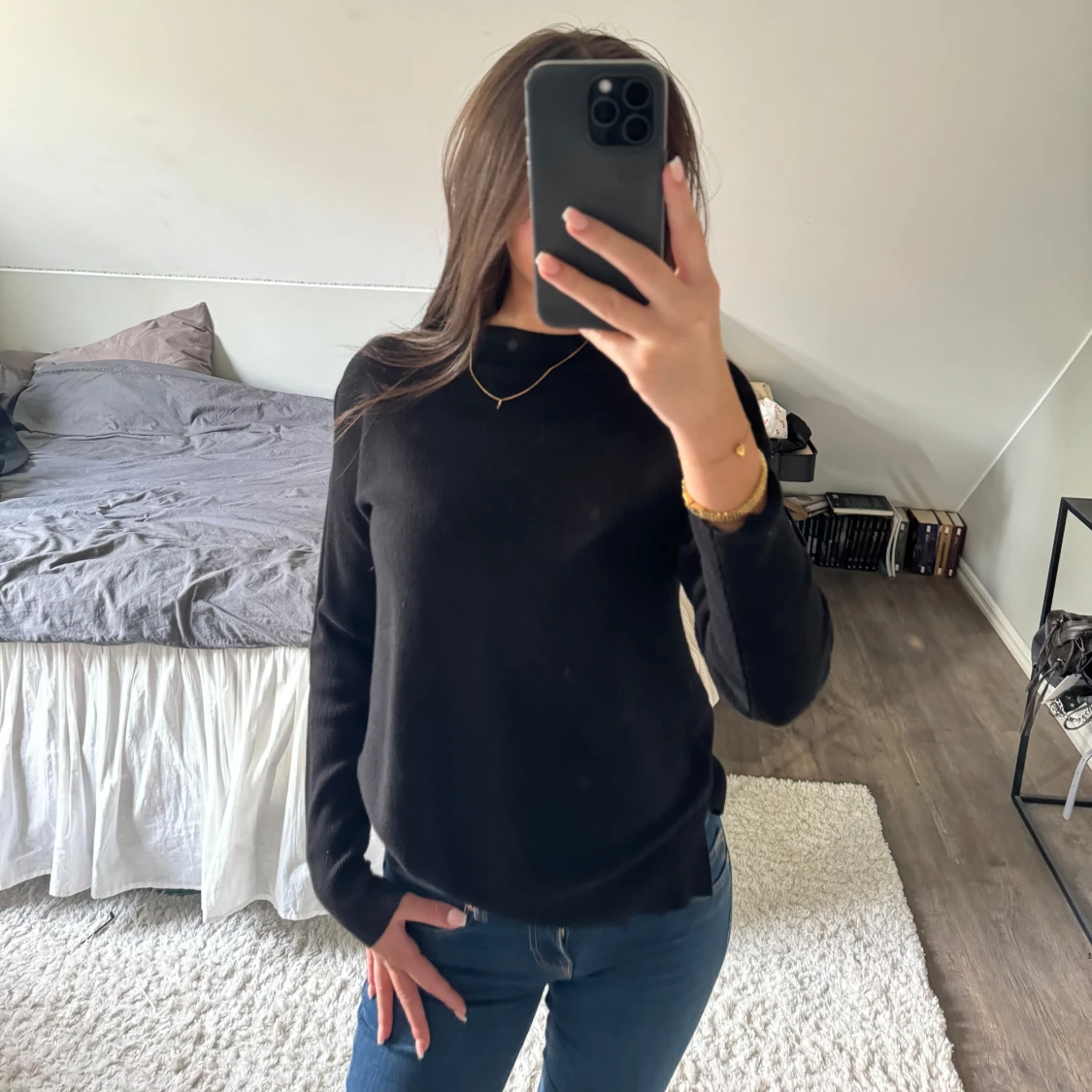 Svart långärmad tröja - 90