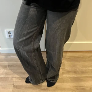 Grå loose jeans från weekday - Säljer ett par grå jeans från Weekday i bra skick. Modellen heter Amble och är i storlek 25 (passar xs/s). De har en loose passform och är lågmidjade. Lite slitna längst ner. Perfekta för en avslappnad stil!