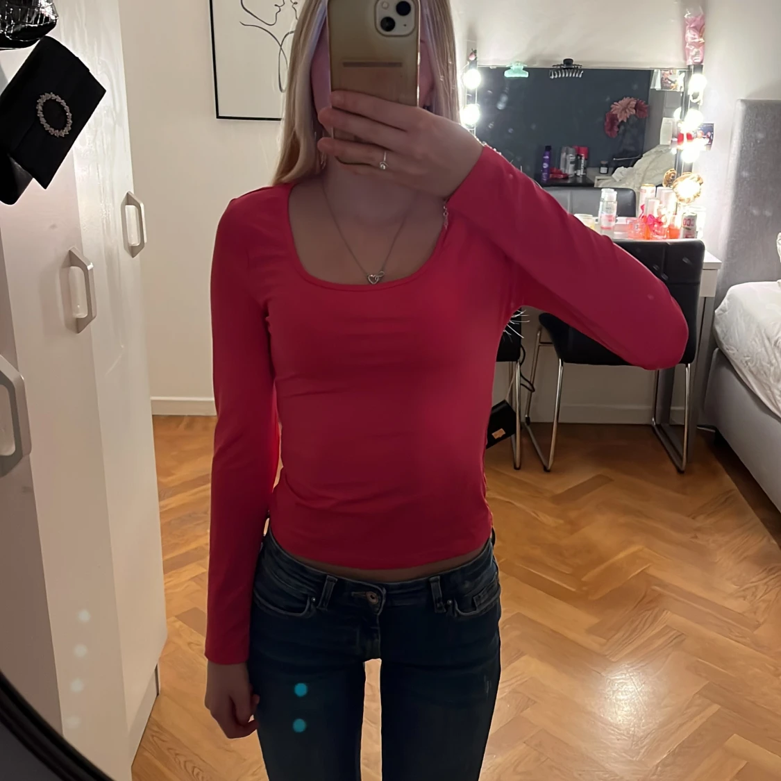 Rosa långärmad topp - 90